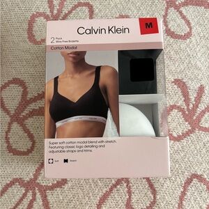 Calvin Klein Cotton Modal Bralette 2-Pack - Black and White